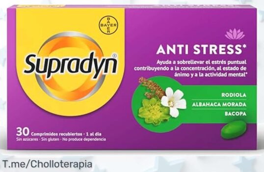 Mantén la calma y mejora tu concentración con Supradyn Anti Stress, un super chollo de 30 comprimidos llenos de energía natural ¡Aprovecha esta oferta limitada y compra ya!