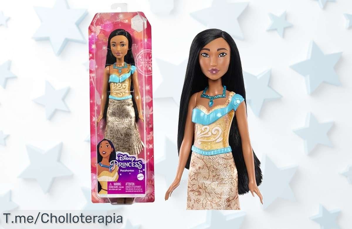 Pocahontas lista para la aventura: super chollo en muñeca con atuendo emblemático y accesorios intercambiables. ¡No dejes pasar este ofertón, compra ya antes que se acabe!