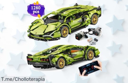 Potencia tu diversión con el coche de carreras 1:14, ¡1280 bloques para armar velocidad y control remoto! Superchollo imperdible, ¡compra ahora antes que se agote!