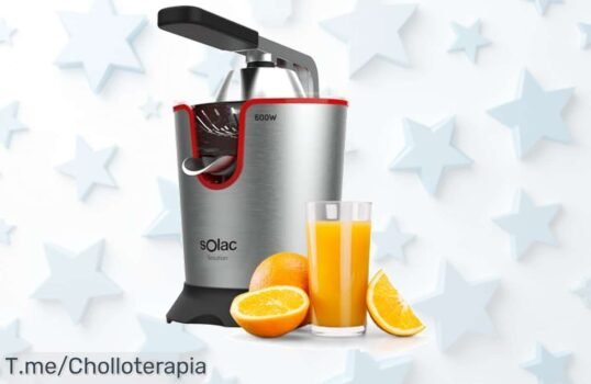 Potente exprimidor Solac EX6190 a precio loco: disfruta de zumos frescos en casa con su sistema anti goteo y depósito desmontable ¡No dejes pasar esta oferta única!