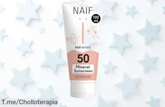 Protege la piel de tus peques con el super chollo del día: Naïf, protector solar mineral FPS 50 resistente al agua ¡Haz tu pedido ahora y asegura su felicidad bajo el sol!