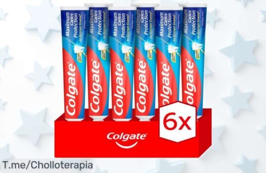 Protege la sonrisa de tu familia con 6 tubos de pasta Colgate Maximum Caries Protection a un precio loco, ¡no te quedes sin este ofertón limitado y compra ya!