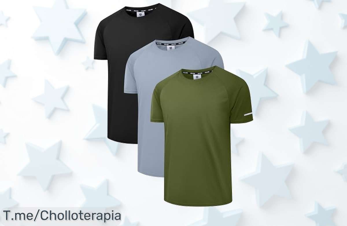 Renueva tu armario con 3 camisetas transpirables, secado rápido y estilo único en una oferta nunca vista. Aprovecha este super chollo antes de que se agoten.