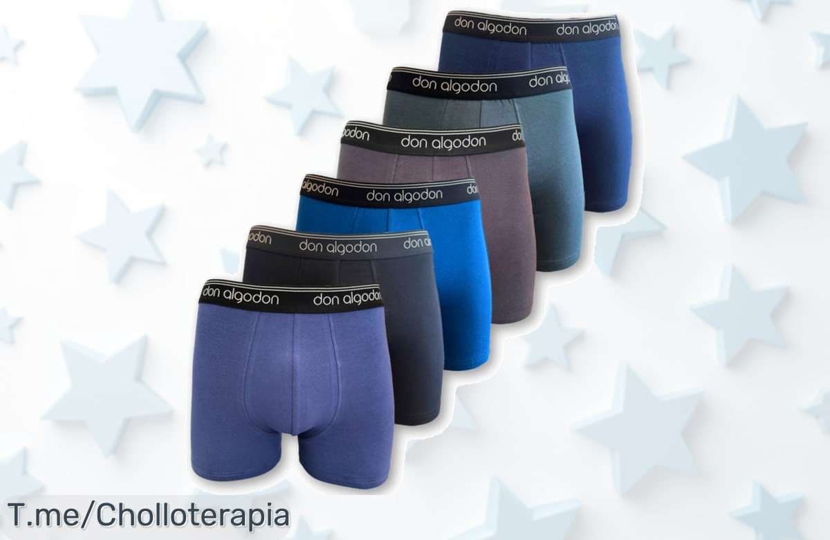 Renueva tu armario con el ofertón de Don Algodón: Pack de 6 calzoncillos suaves en colores frescos, ¡super chollo limitado que no puedes dejar escapar! Actúa ya.