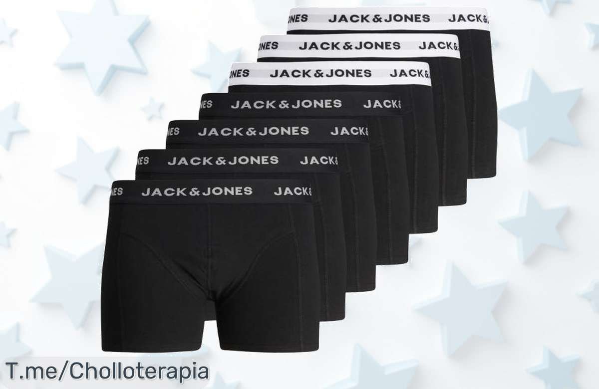 Renueva tu cajón con 7 bóxers Jack & Jones a un precio loco, confort inigualable para cada día. No pierdas este ofertón limitado, ¡compra ahora antes de que se agoten!