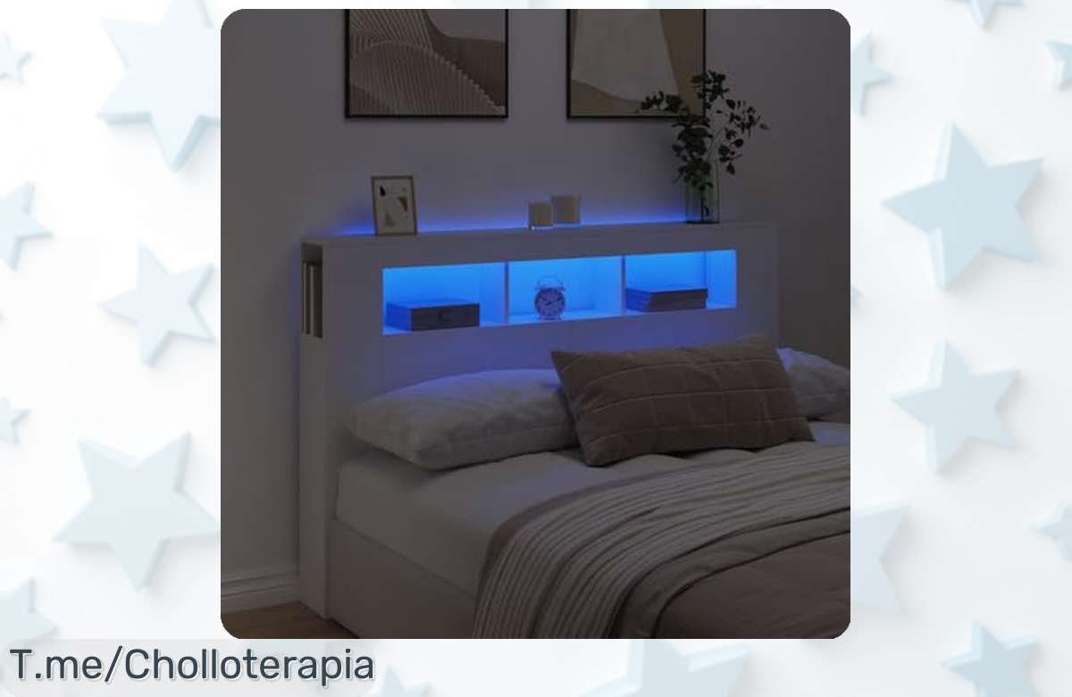 Renueva tu dormitorio con el cabecero LED de madera blanca, un super chollo con luces RGB personalizables. Oferta limitada que no puedes dejar pasar, ¡compra ahora!
