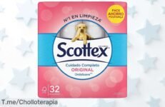 Super chollo de Papel Higiénico Scottex Original 32 unidades a un precio loco, suavidad y doble capa para tu higiene diaria ¡No esperes más, esta oferta nunca vista se agota rápido!