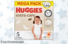 Transforma la hora del cambio con Huggies Extra Care Mega Pack, la mejor protección para tu bebé a un precio loco ¡Aprovecha este ofertón y compra ya antes de que se agote!