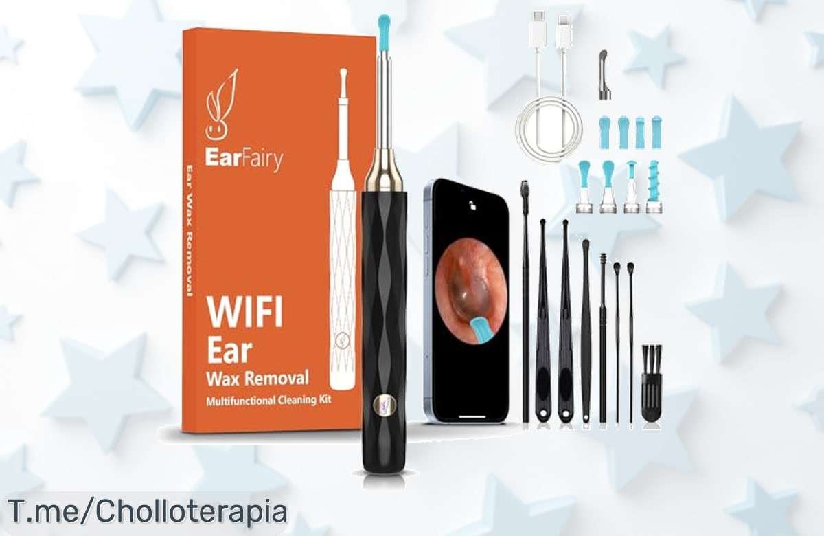 Transforma la limpieza de tus oídos con EarFairy, el otoscopio WiFi que hace todo fácil. Llévatelo ahora a un precio loco y aprovecha este ofertón antes de que se agote.