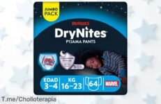 Transforma las noches de tu hijo en aventuras mágicas con Huggies DryNites Pijama Pants, ¡ofertón exclusivo que no puedes dejar escapar! Compra ya y asegura su descanso ideal