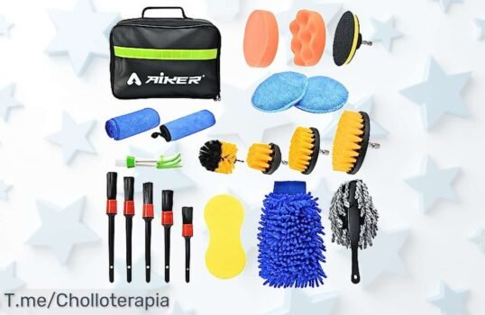 Transforma tu auto con el Kit Limpieza Coche AIKER, 21 piezas imprescindibles para brillar ¡Aprovecha esta oferta única antes de que se agote, es un super chollo!