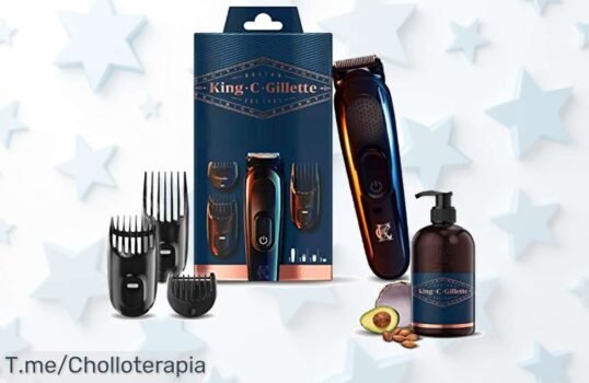 Transforma tu barba con la recortadora King C Gillette: tres estilos, carga rápida y gel hidratante en un super chollo que no puedes dejar escapar ¡Compra ya antes de que se agote!