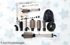Transforma tu cabello con el Cepillo de Aire Caliente Bellissima: 1000W, tecnología ion y 8 accesorios ¡Aprovecha este ofertón antes de que se agote!