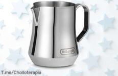 Transforma tu café cotidiano en una experiencia de barista con la Jarra Espumadora De'Longhi, un arte que no puedes dejar escapar ¡Precio loco por tiempo limitado!