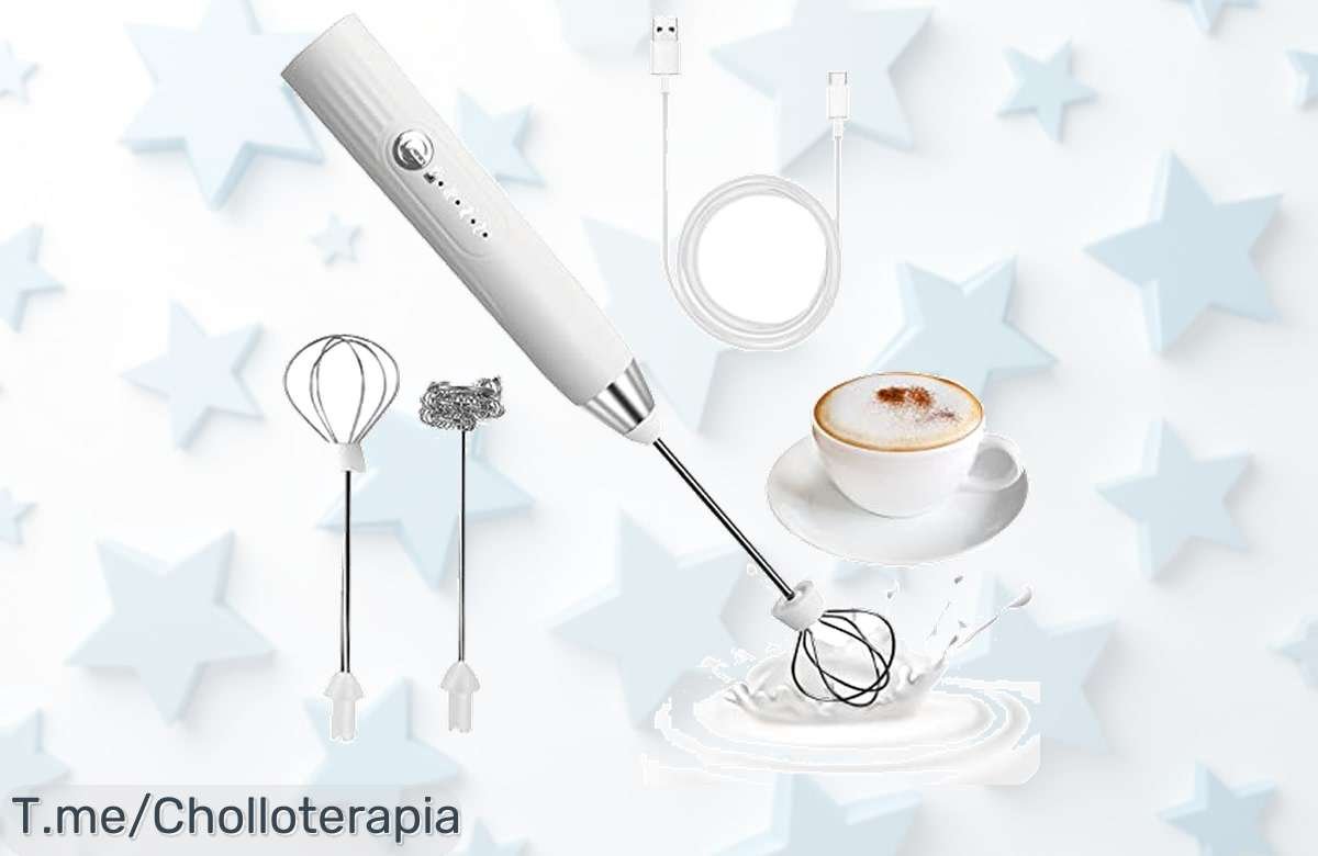 Transforma tu café en un placer único con el espumador de leche USB recargable, ¡disfruta la espuma perfecta al mejor precio loco! No te quedes sin él, oferta limitada.