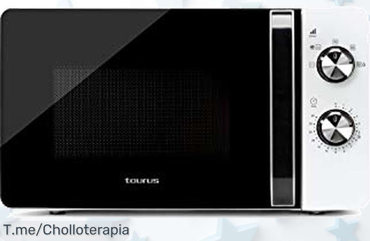 Transforma tu cocina con el Taurus Microondas 20L: calienta rápido, controla potencias y ahorra tiempo. ¡No dejes pasar este ofertón limitado!