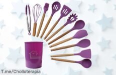 Transforma tu cocina con este set de utensilios de silicona y madera, ¡un ofertón único! Cocina fácil y divertido, no te pierdas esta oferta limitada a precio loco