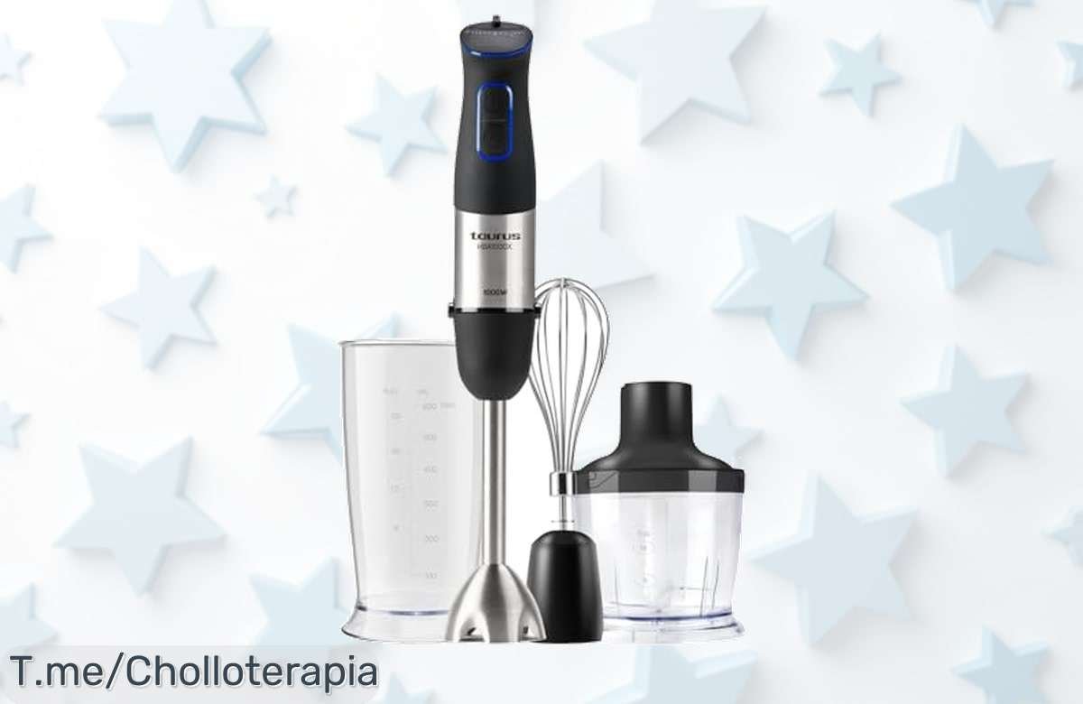 Transforma tu cocina con la Batidora de Mano Taurus Amazing: 1000W y 20 velocidades para recetas perfectas. No te pierdas este super chollo, cómprala ya antes que se acabe.