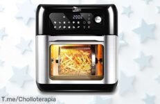 Transforma tu cocina con la Freidora de Aire de 10L, ¡12 programas y 6 accesorios para disfrutar comidas deliciosas! Aprovecha esta oferta loca antes que se acabe