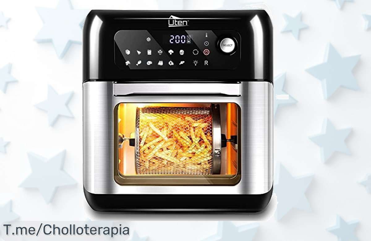 Transforma tu cocina con la Freidora de Aire de 10L, ¡12 programas y 6 accesorios para disfrutar comidas deliciosas! Aprovecha esta oferta loca antes que se acabe.