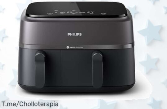 Transforma tu cocina con la Philips Airfryer DualBasket: ¡9L de felicidad y crujientes platillos al mismo tiempo! Atrapa este super chollo antes que se acabe