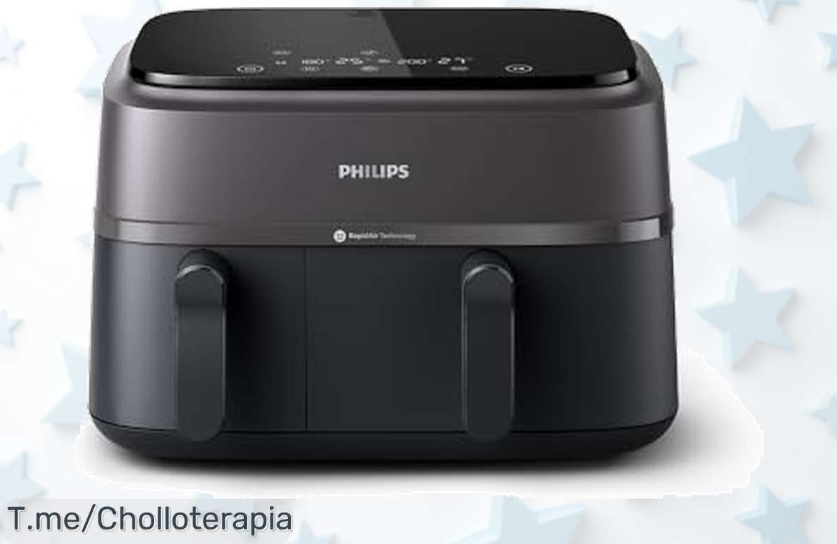 Transforma tu cocina con la Philips Airfryer DualBasket: ¡9L de felicidad y crujientes platillos al mismo tiempo! Atrapa este super chollo antes que se acabe.