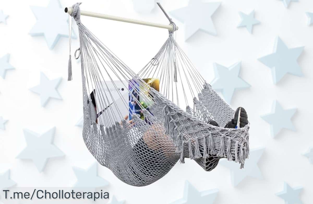 Transforma tu descanso con la Silla Hamaca Colgante de Hilo Algodón, disfruta de un confort nunca visto a un precio loco. ¡Compra ahora antes que se agote!