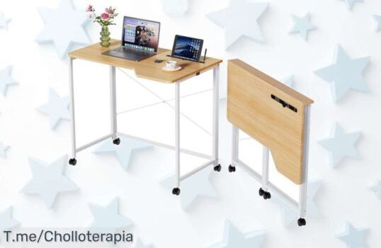 Transforma tu espacio con el escritorio plegable Rcynview: comodidad y organización a un precio loco ¡Aprovecha esta oferta única antes de que se agote!