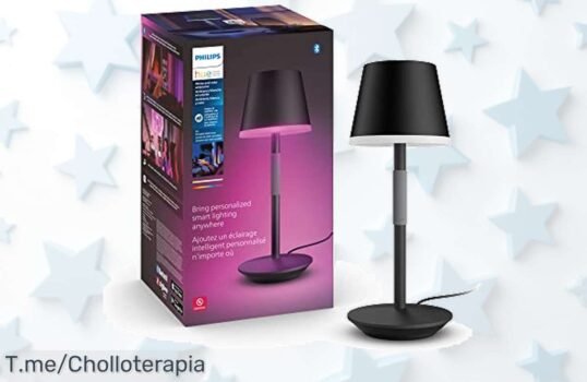 Transforma tu hogar con Philips Hue Go, la lámpara inteligente que responde a tu voz y llena de color tus momentos ¡Llévatela ya en este ofertón antes de que se agote!