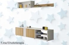 Transforma tu hogar con el Mueble de Salón Ecco en blanco y roble natural, un super chollo que hará lucir espectacular tu espacio ¡Compra ya antes de que desaparezca!