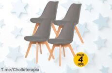 Transforma tu hogar con la Silla Fina de Estilo Nórdico: diseño elegante y patas de madera Aprovecha el precio loco en esta oferta limitada ¡Compra ya antes que se agote!
