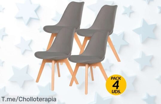 Transforma tu hogar con la Silla Fina de Estilo Nórdico: diseño elegante y patas de madera Aprovecha el precio loco en esta oferta limitada ¡Compra ya antes que se agote!