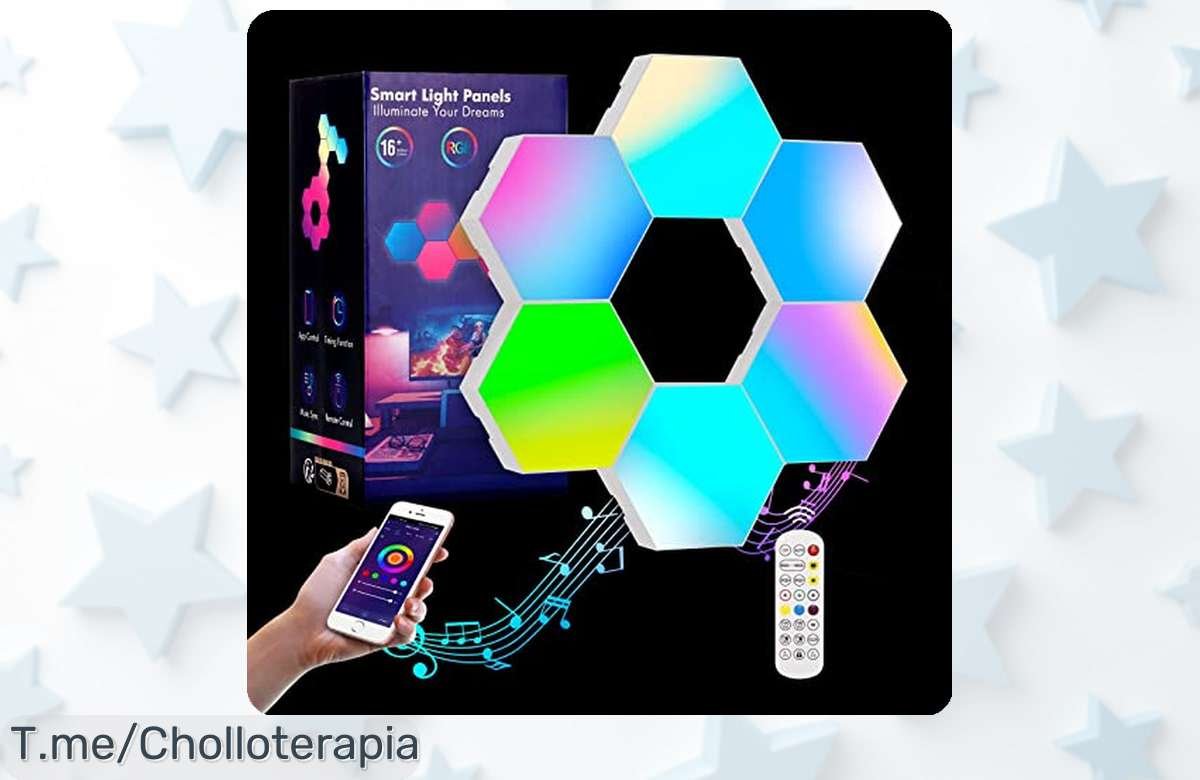 Transforma tu hogar con los paneles LED hexagonales y su control remoto, crea ambientes únicos al ritmo de la música. ¡Aprovecha este ofertón que no se repetirá!