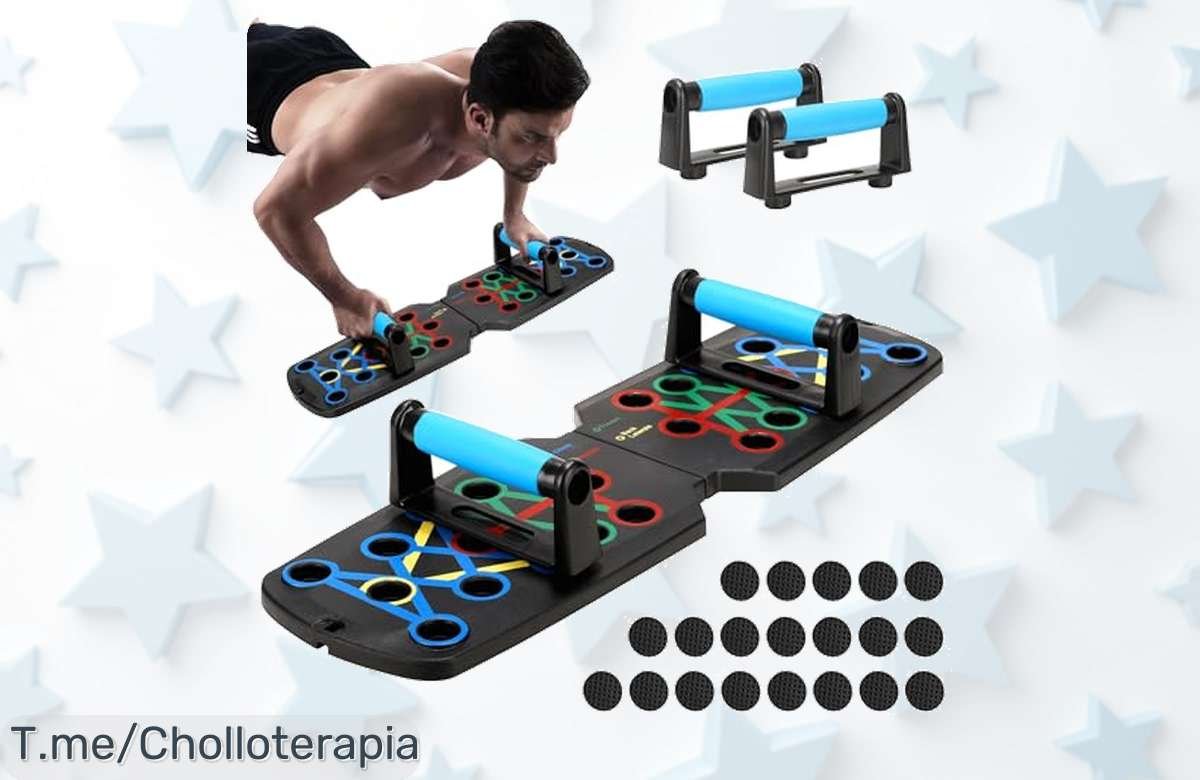 Transforma tu hogar en un gimnasio con la tabla de flexiones Elite Rack, diseño plegable y entrenamiento seguro. ¡No te pierdas este super chollo, compra ahora!