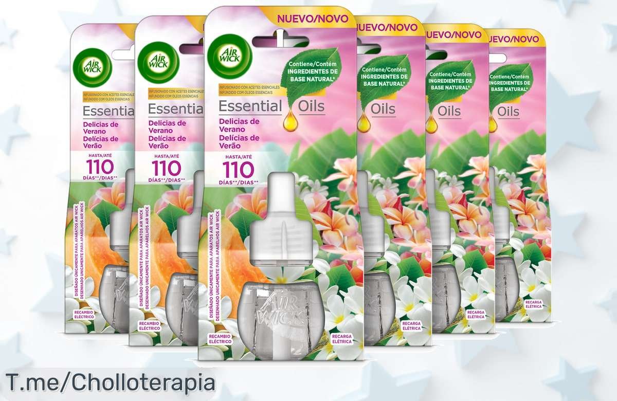 Transforma tu hogar en un paraíso veraniego con Air Wick: 6 recambios a precio loco, frescura instantánea y alegría garantizada. ¡Actúa ya antes de que se agote este ofertón!