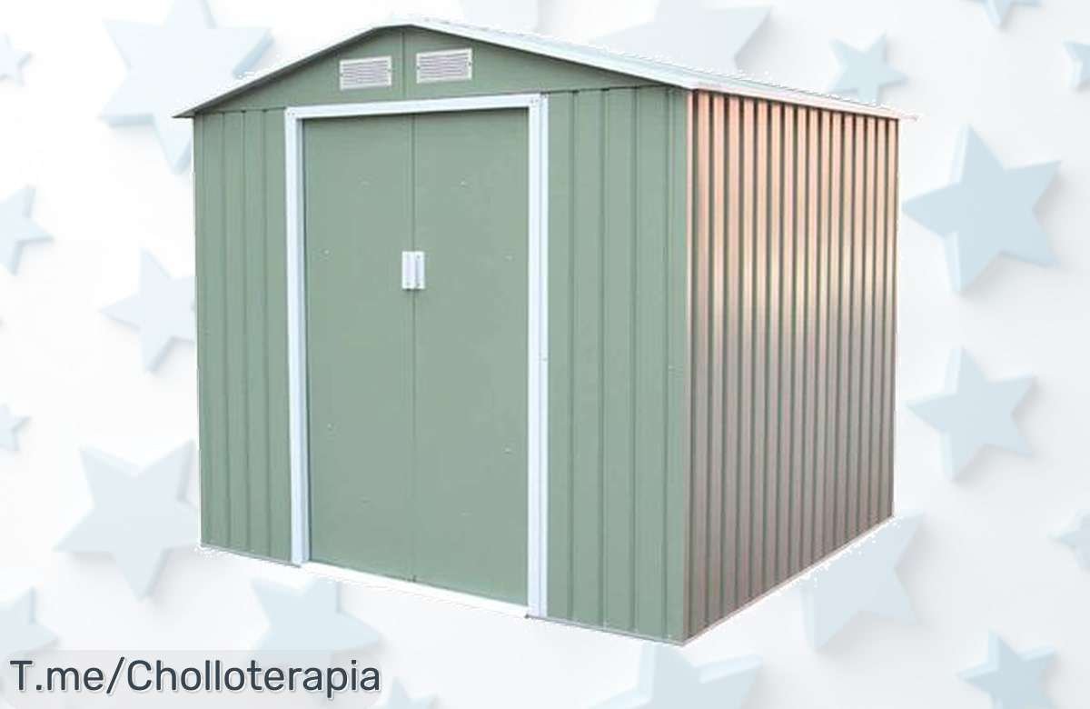 Transforma tu jardín con la caseta metálica Gardiun Sunderland: diseño atractivo y acero resistente para organizar todo. ¡No te pierdas este super chollo, actúa ahora!