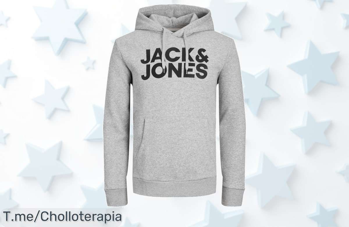 Transforma tu look con la sudadera Jack & Jones y su bolso frontal, ¡ofertón nunca visto! Aprovéchate de este precio loco antes que se acabe, actúa ya.