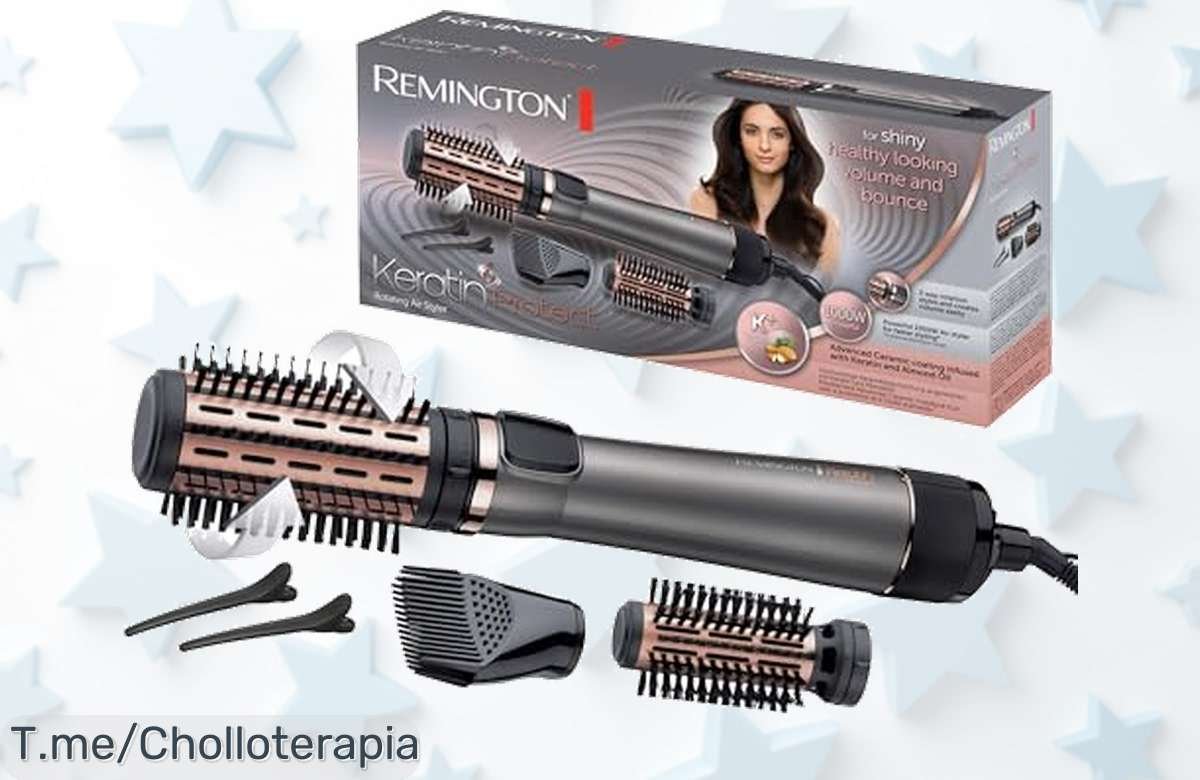 Transforma tu peinado en minutos con el Remington Cepillo de Aire Keratin Protect a un precio loco, incluye accesorios extra y aprovecha este ofertón único antes que se agote.
