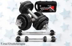 Transforma tu rutina con ManiBoom: mancuerna ajustable hasta 50kg y pesas antideslizantes a un precio loco ¡Aprovecha el ofertón antes de que se agote!