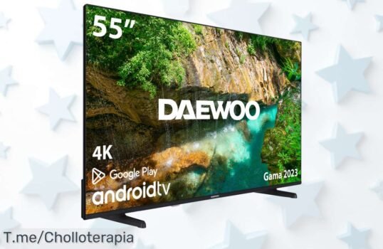 Transforma tu sala en un cine con la TV LED 55 Daewoo 4K UHD a precio loco, disfruta de imágenes impresionantes y no pierdas este ofertón único ¡Compra ya antes que se agote!