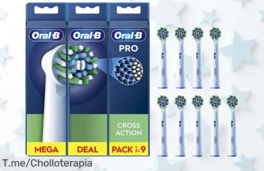 Transforma tu sonrisa con 9 cabezales Oral-B Pro CrossAction a un precio loco, limpieza profunda garantizada ¡Compra ya y no dejes pasar este chollo único!