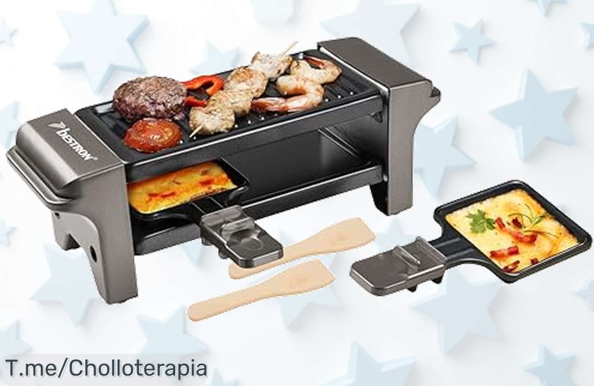 Transforma tus cenas en banquetes inolvidables con la mini raclette: calentamiento rápido y fácil limpieza. ¡Super chollo limitado, compra ya antes de que se agote!