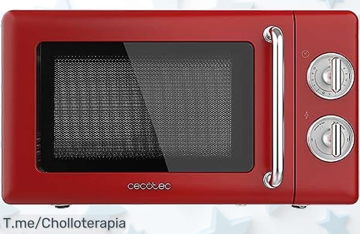 Transforma tus comidas con el Microondas Retro Cecotec de 20L: diseño vintage, potencia increíble y temporizador. ¡Aprovecha este ofertón único antes que se agote!