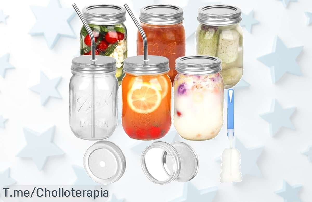 Transforma tus conservas con 6 tarros de cristal herméticos a un precio loco y disfruta de frescura en cada bocado. ¡No te pierdas este super chollo, compra ya!