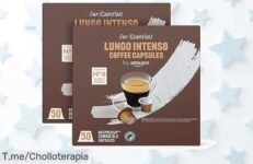 Transforma tus mañanas con nuestro café Lungo Intenso: sabor a nuez y avellana, pack de 100 unidades en precio loco ¡Aprovecha este ofertón antes que se agoten!