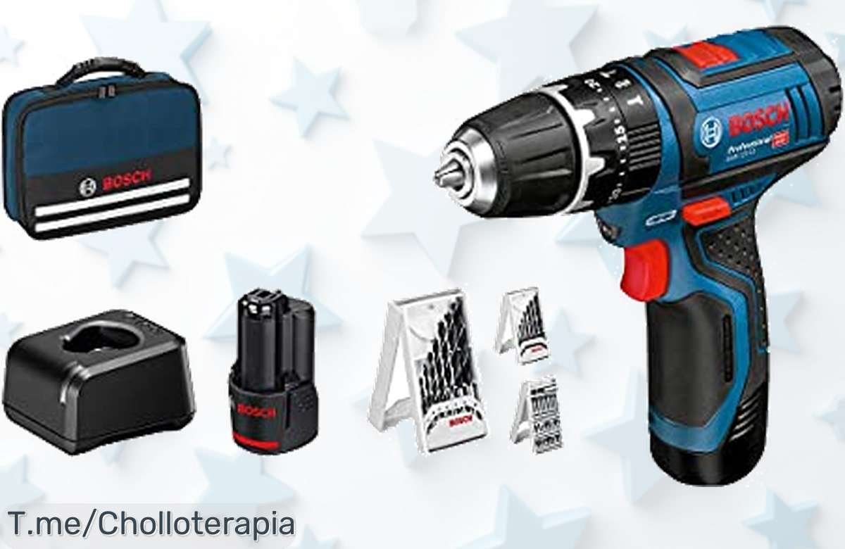 Transforma tus proyectos con el Taladro Percutor Bosch 12V a un precio loco, potente y completo con 39 accesorios. ¡No dejes pasar este ofertón! Compra ya antes que se agote.