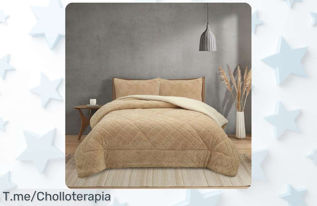 Abrígate con el Edredón Invierno Sherpa Extra Grueso a un precio loco y disfruta de su suavidad que te abrazará en las noches frías. ¡No esperes más, esta oferta es limitada!