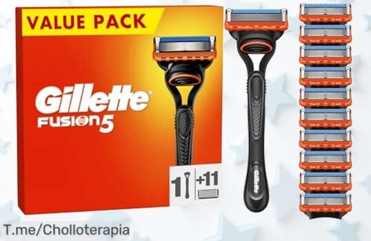 Afeita como un profesional con Gillette Fusion 5 y disfruta de 11 cuchillas de recambio a un precio loco, ¡no te quedes sin tu super chollo antes que se agote!