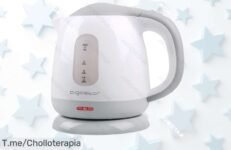 Aigostar Juliet: Hervidor Compacto de 1 Litro con Base 360º, ¡ofertón limitado para preparar tus bebidas en un instante! No te lo pierdas, compra ahora y ahorra