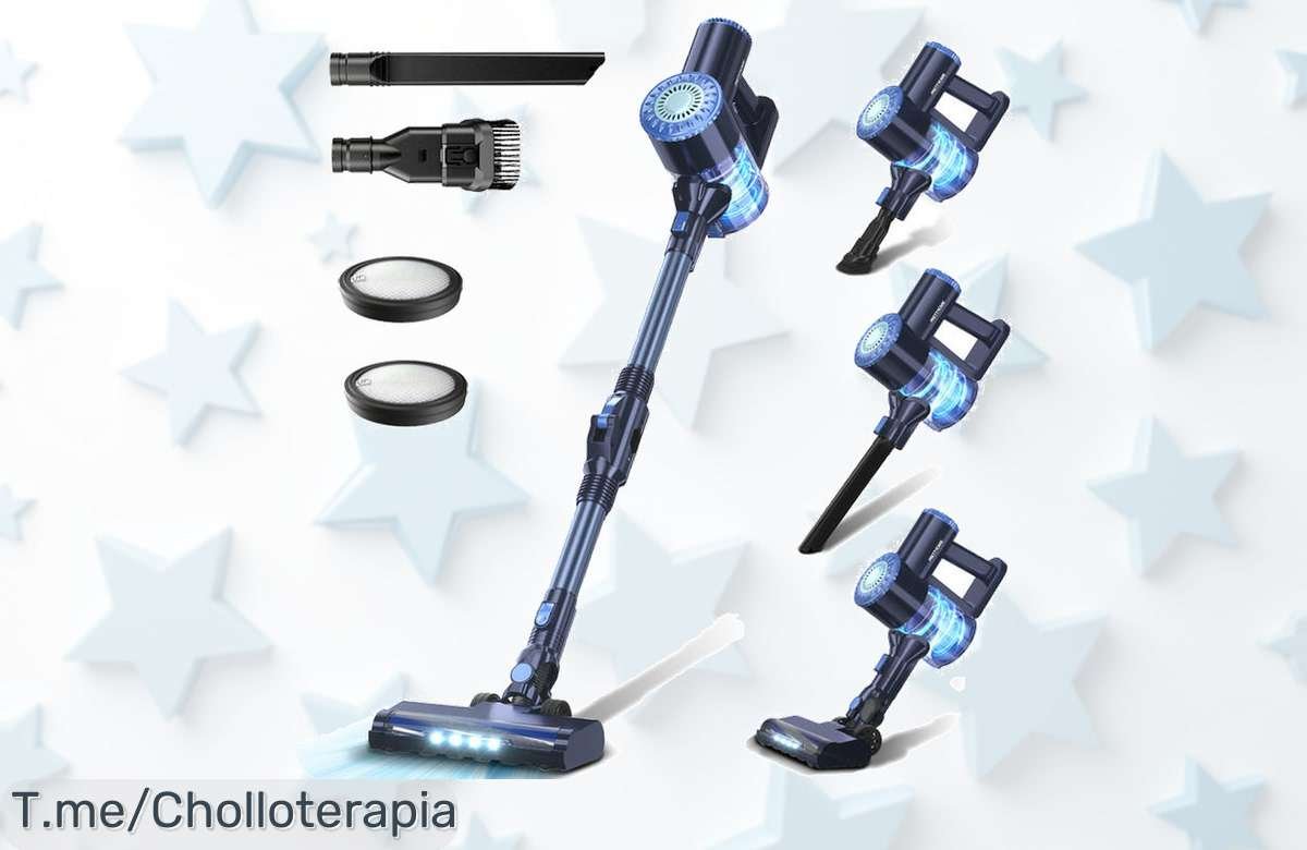 Aspiradora inalámbrica PrettyCare W400 a precio loco: limpia fácil con su varita flexible y aprovecha este super chollo 6 en 1, ¡date prisa antes que se acabe!